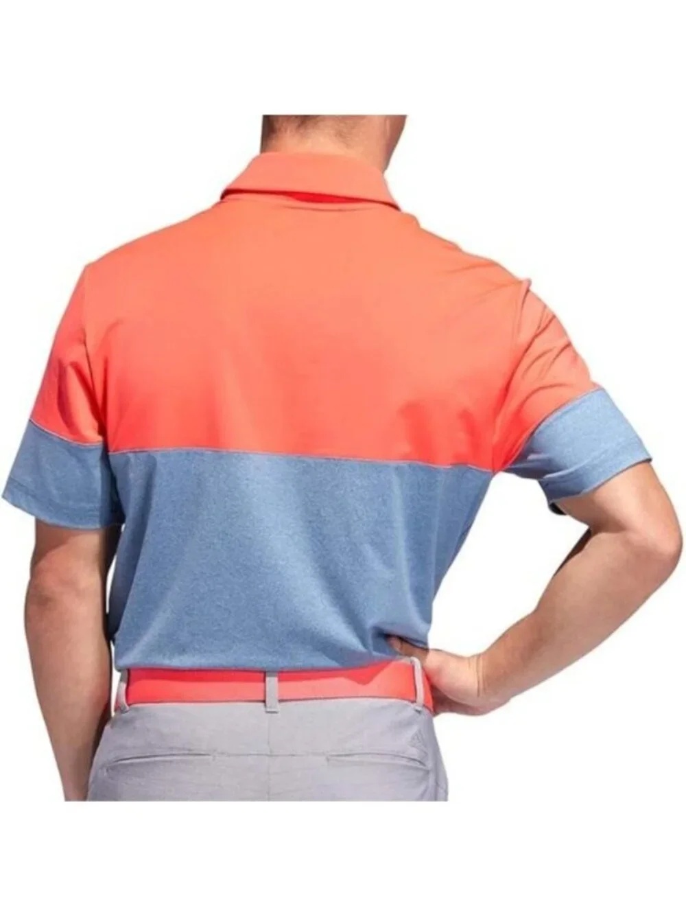Adidas Golf Ult Blocked Polo, Dark Marine/Shock Red, Size Medium